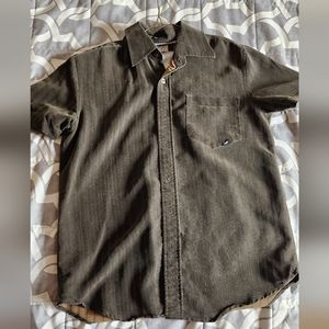 Brown short sleeve button shirt medium